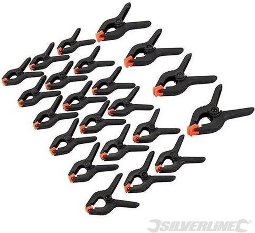 Silverline Veerklemmen Set 22-delig - 25mm & 19mm