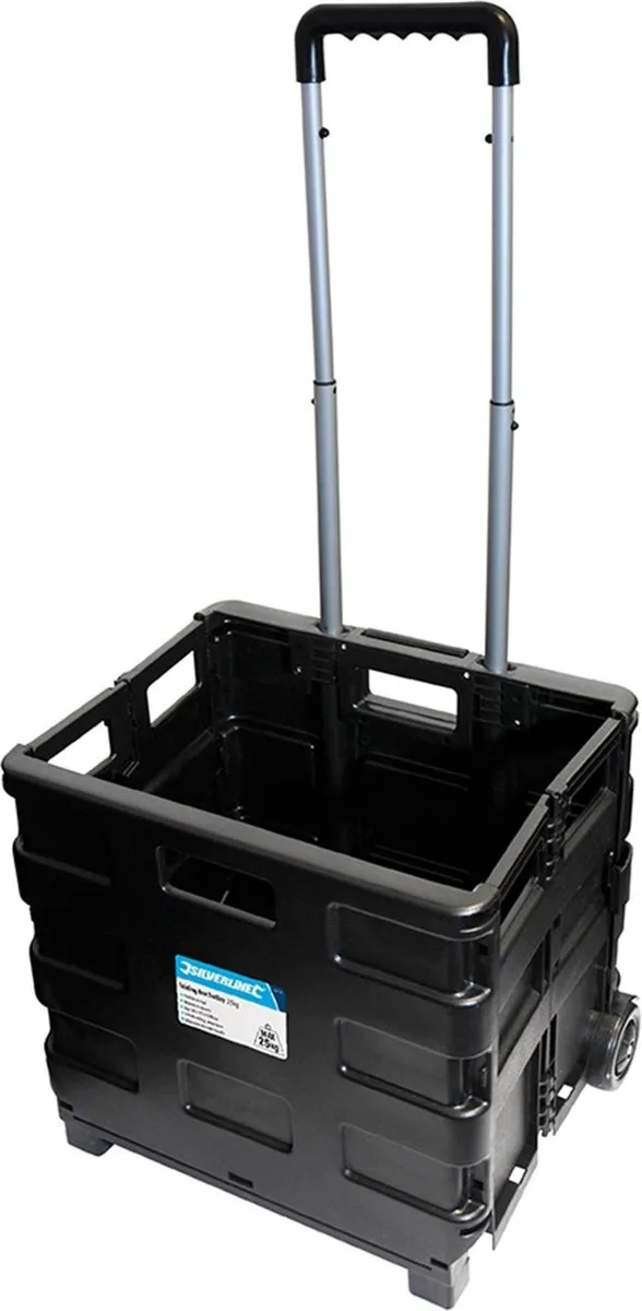 Silverline Inklapbare Trolley 25kg - Zwart