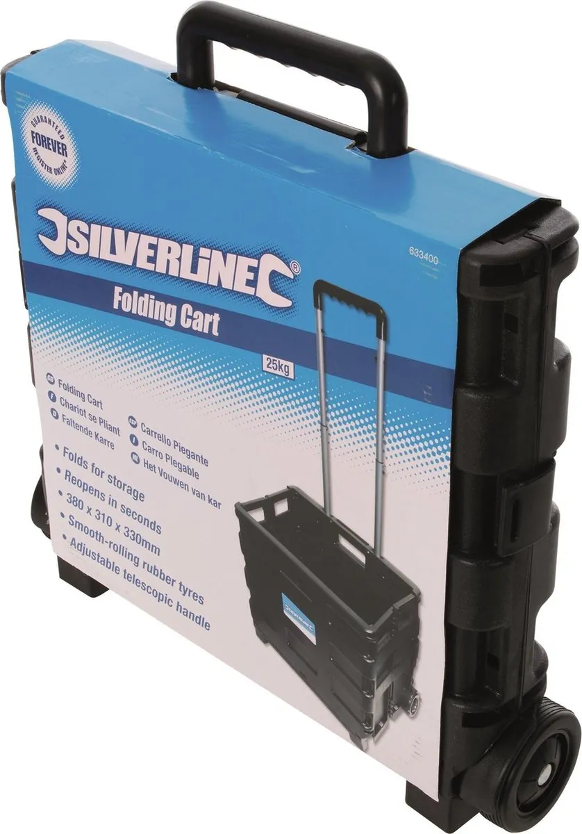 Silverline Inklapbare Trolley 25kg - Zwart