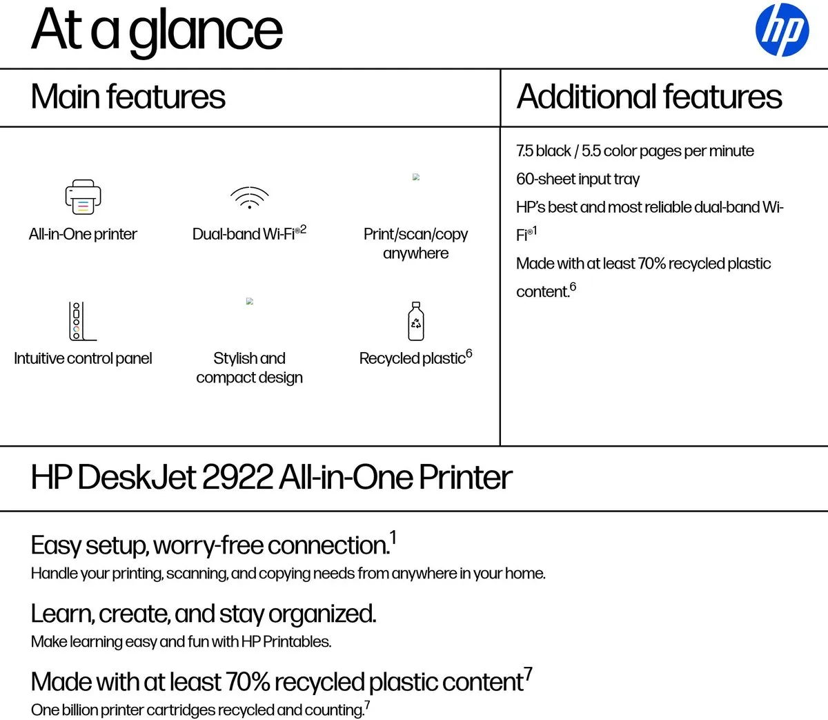 HP DeskJet 2922 A24HVB All-in-One Printer - Wit