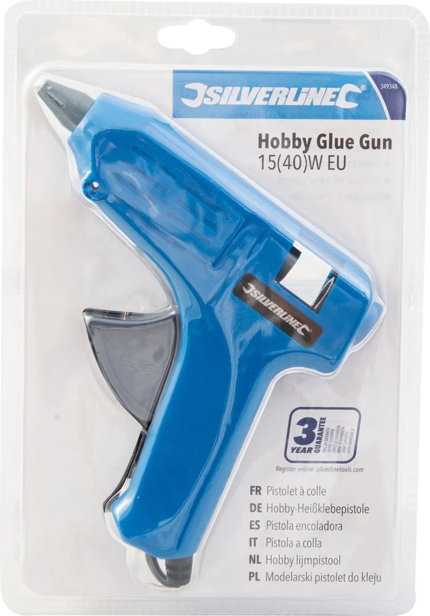 Silverline Hobby Lijmpistool 15-40W - Blauw