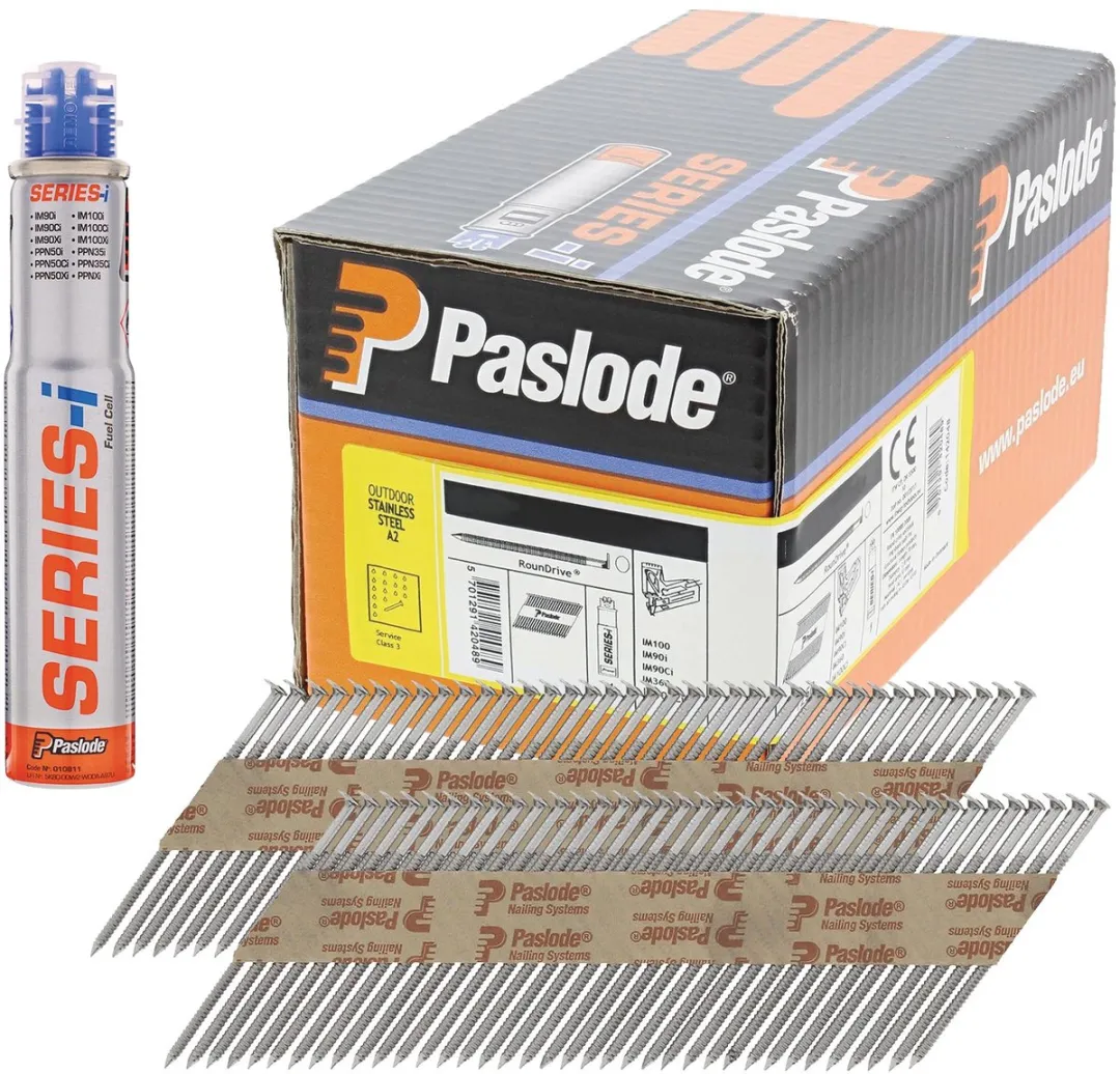 Paslode IM90 Ring RVS A2 Nagels 2.8x63mm - 1250 Stuks