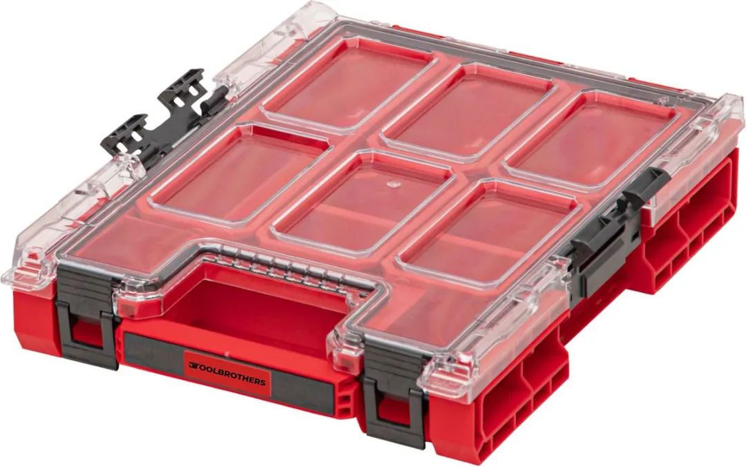 Toolbrothers RHINO XXL Organizer ULTRA - 5x2,5L dozen - IP66 - Transparant/Rood - afbeelding 3 van 6