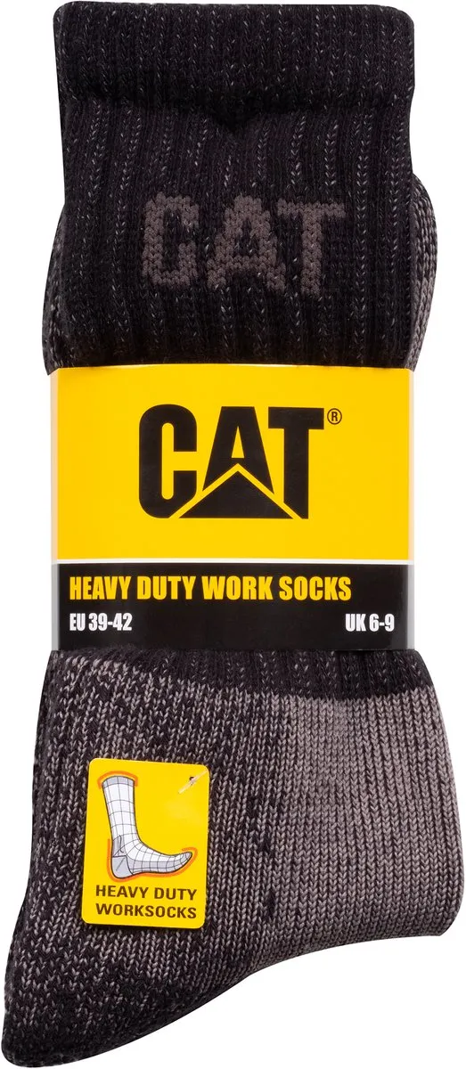 Caterpillar Heavy Duty Heren Sokken - 3 Paar Zwart/Grijs