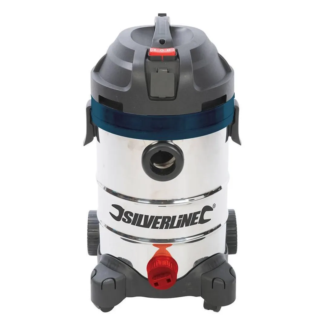 Silverline Silverstorm 1250W Nat & Droog Stofzuiger 30L