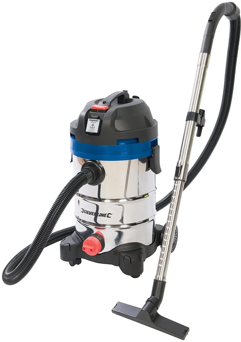 Silverline Silverstorm 1250W Nat & Droog Stofzuiger 30L