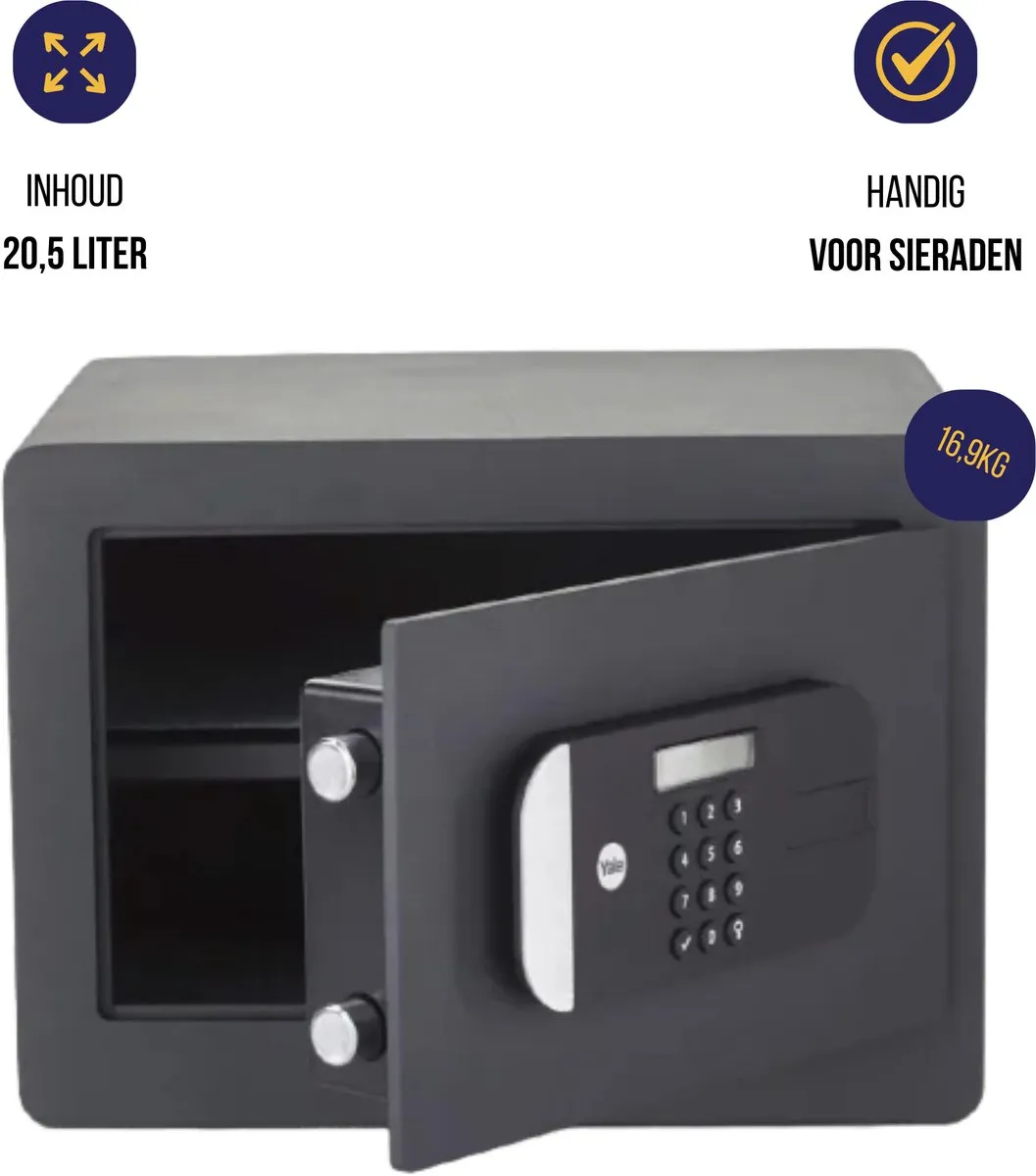 Yale Elektronische Kluis YSEM/250/EG1 - 20.5L - Zwart