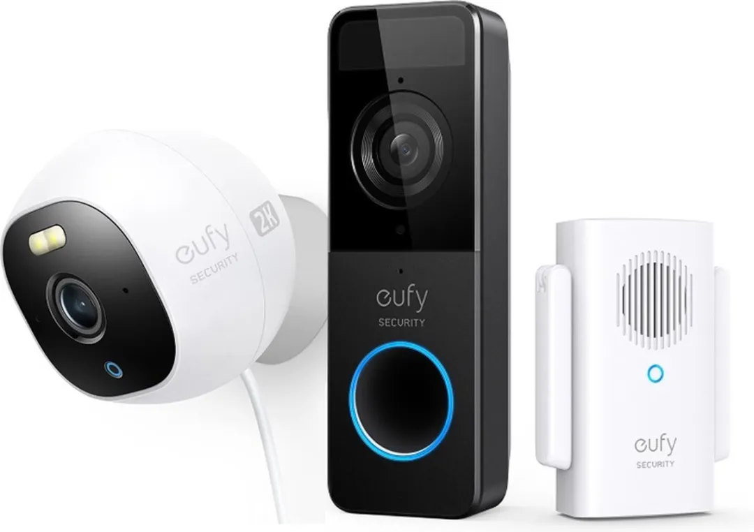 Eufy C210 Doorbellset - 2K Camera E220 - 24/7 Opname - Zwart