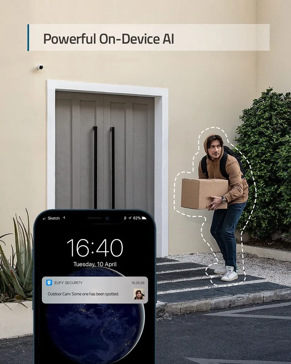 Eufy C210 Doorbellset - 2K Camera E220 - 24/7 Opname - Zwart