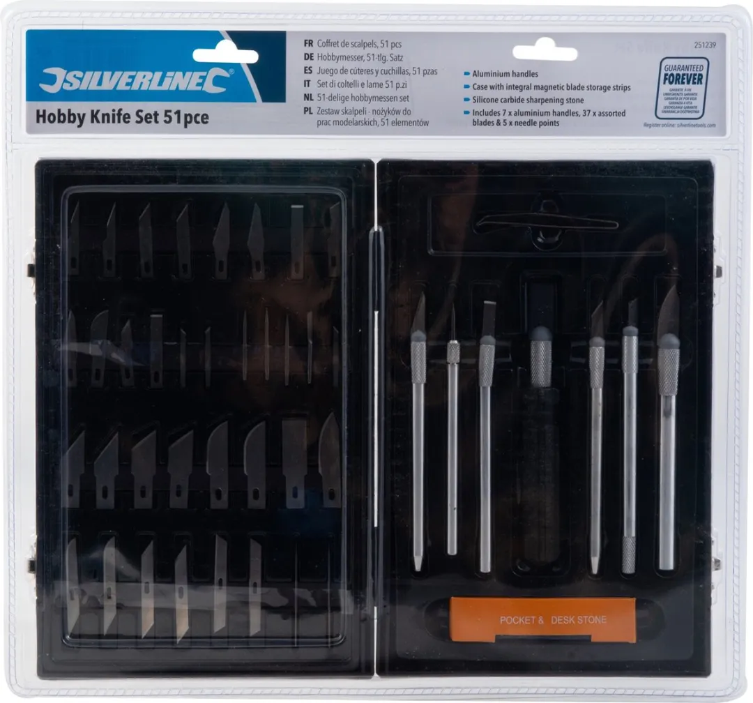 Silverline Precisie Hobbymes Set 51-delig - met opbergkoffer