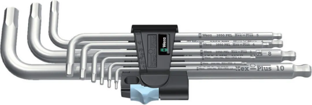 Wera 9-delige Hex-Plus Stiftsleutelset Metrisch RVS