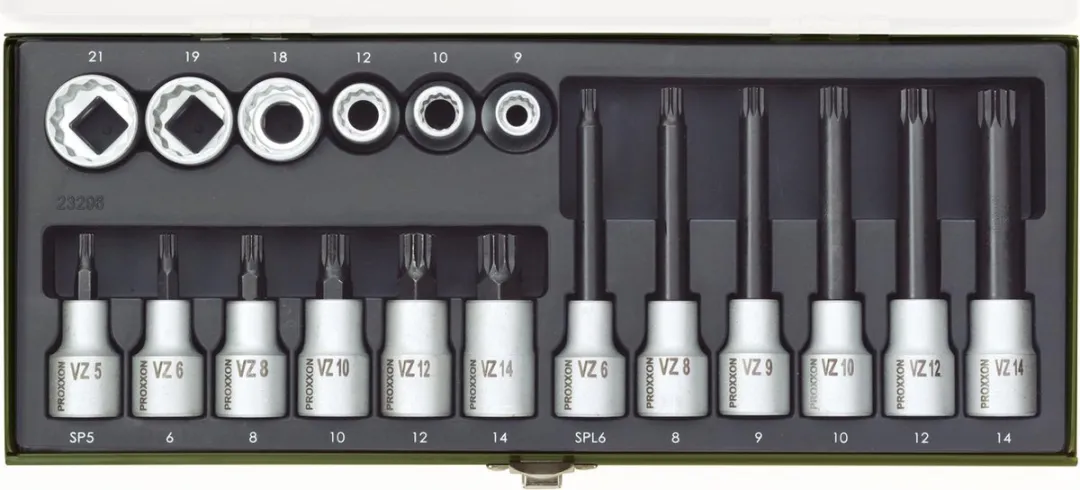 Proxxon Industrial 23 296 Dopsleutel-bitinzetset 1/2" 18-delig