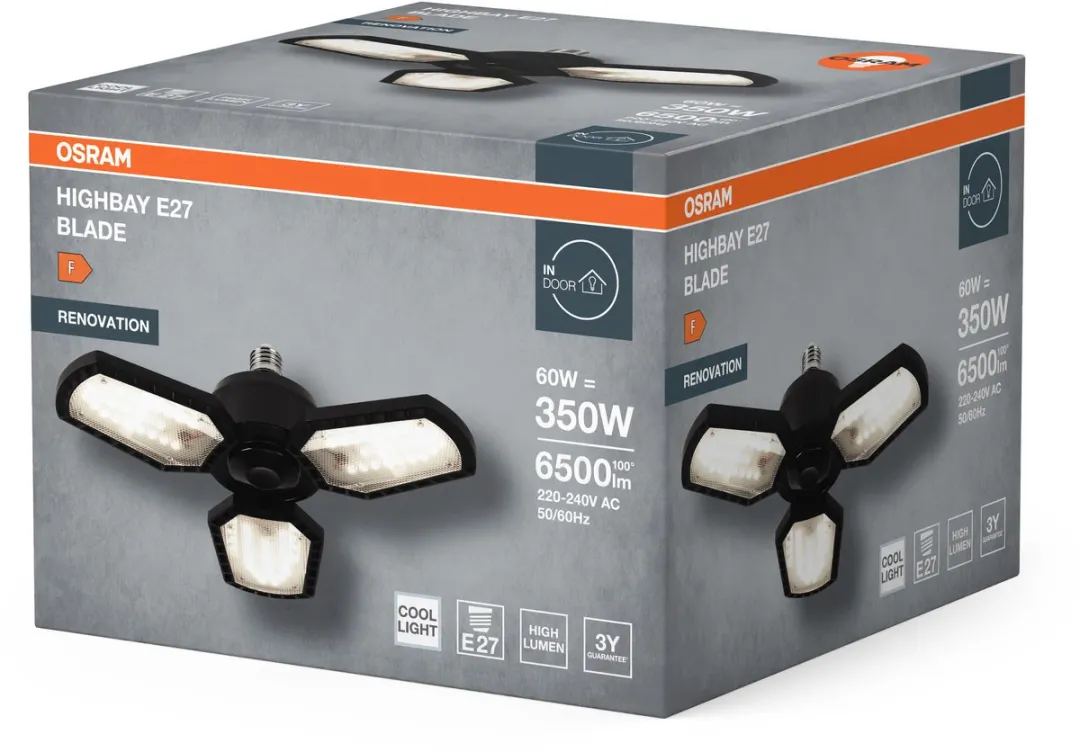 Osram Highbay Blade E27 60W 840 Plafondlamp - Zwart - afbeelding 6 van 6