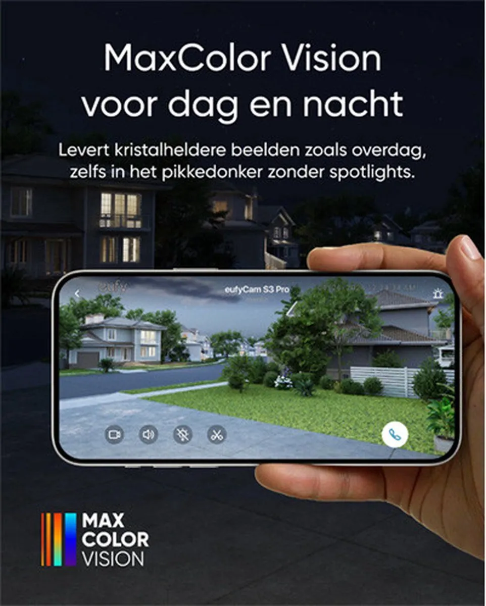 Eufy Security S3 Pro Add-on 3x T81623W1 Buitencamera - 4K - Zonne-energie - Wit