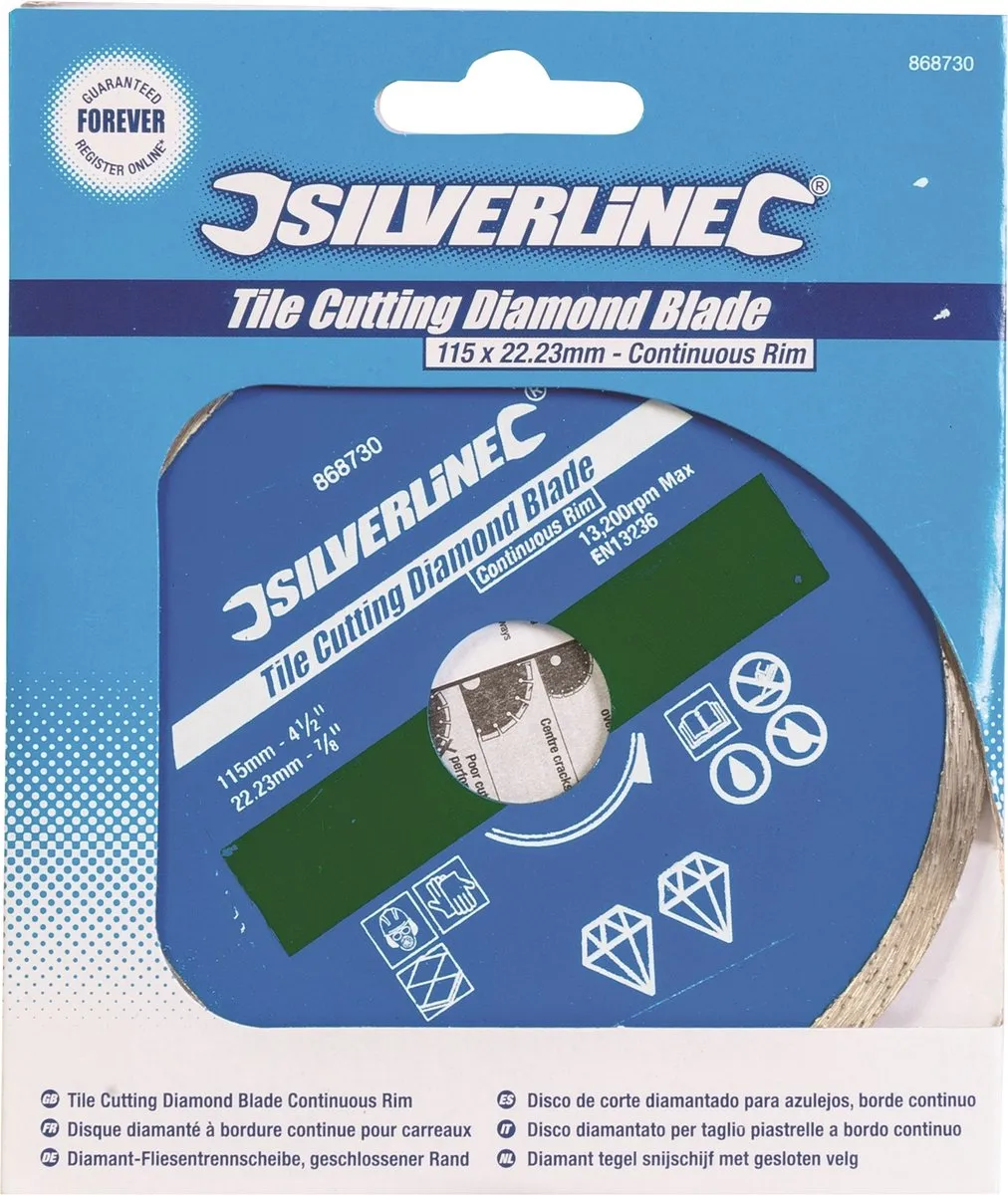 Silverline Diamant Tegel Snijschijf Ø115mm - Gesloten Velg