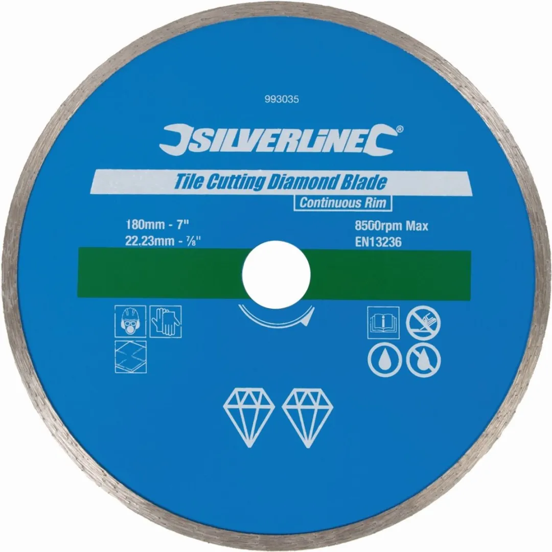 Silverline Diamant Tegel Snijschijf Ø115mm - Gesloten Velg
