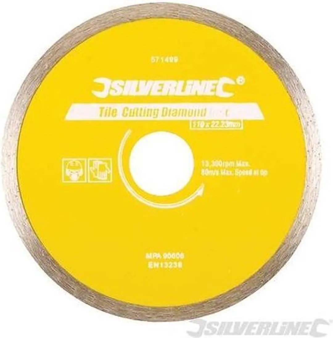Silverline Diamant Tegel Snijschijf Ø115mm - Gesloten Velg