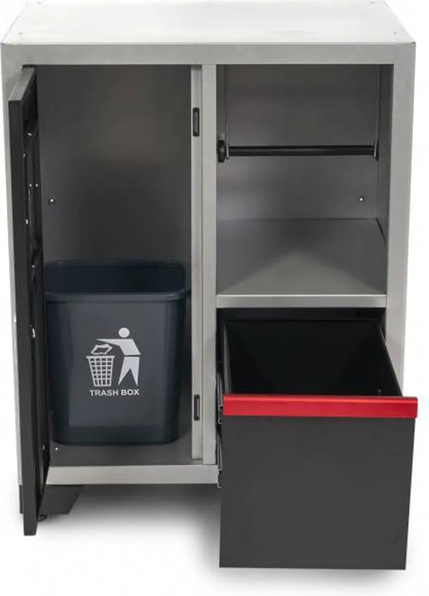 HBM Deluxe Afvalbak en Papierhouder 4 Lades - Grijs