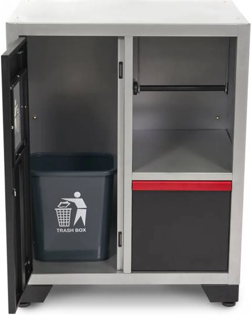 HBM Deluxe Afvalbak en Papierhouder 4 Lades - Grijs