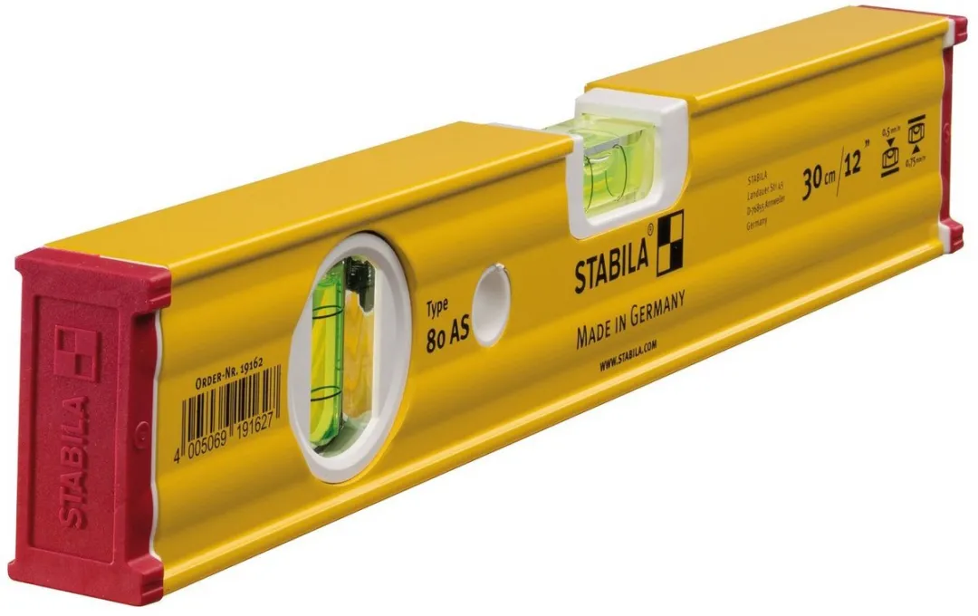 Stabila Waterpas 80AS Blok 30cm - 2 Libellen