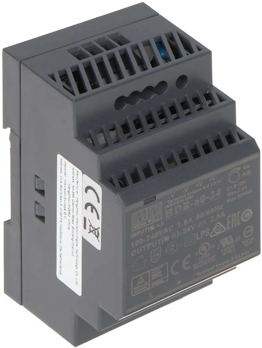 Hikvision DS-KAW60-2N Voedingadapter 24VDC - Grijs