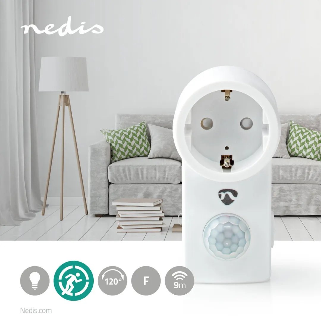 Nedis Bewegingsdetector PIRWI10WT - Binnenshuis - 300W - 120° - Wit