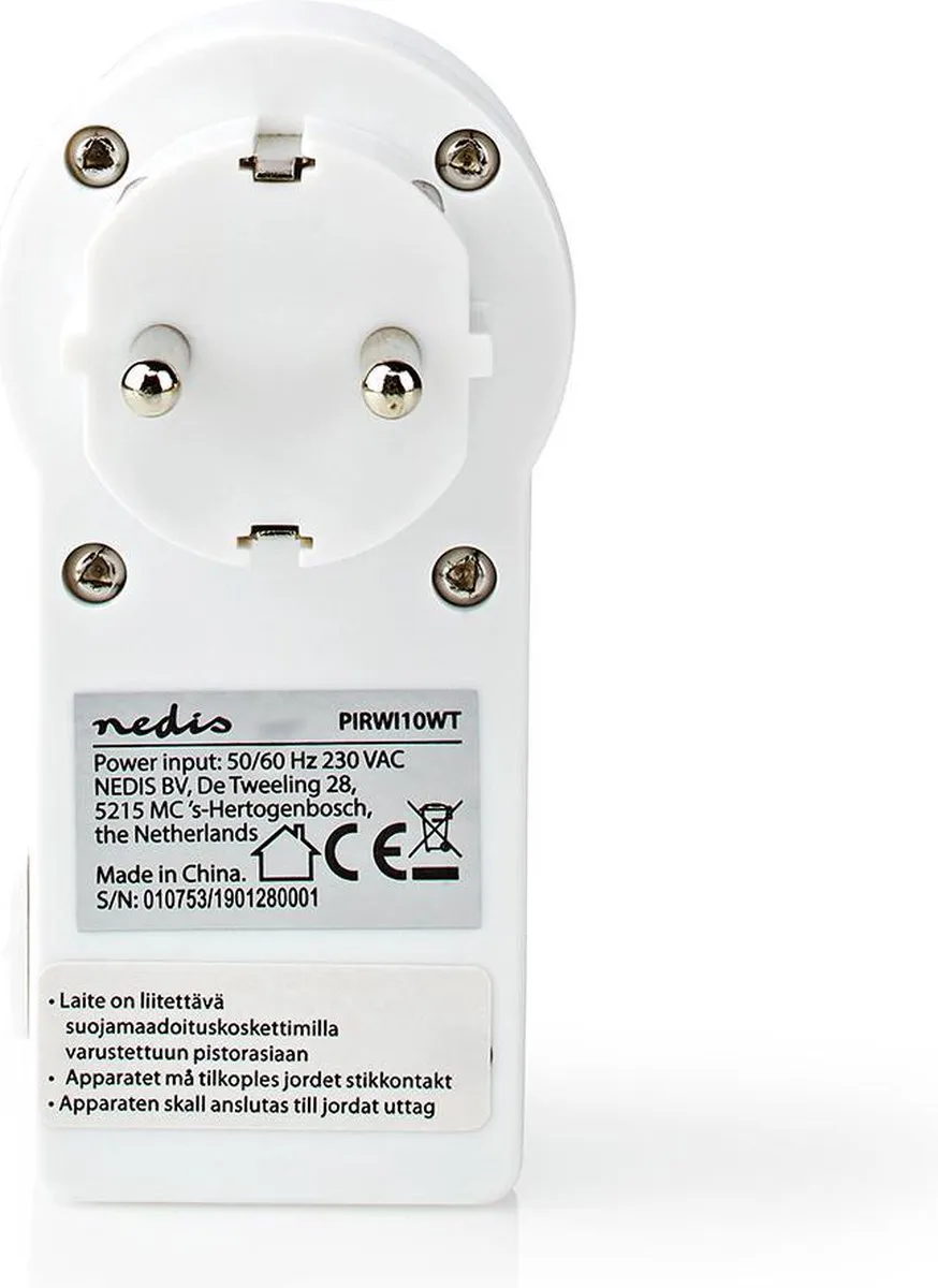 Nedis Bewegingsdetector PIRWI10WT - Binnenshuis - 300W - 120° - Wit