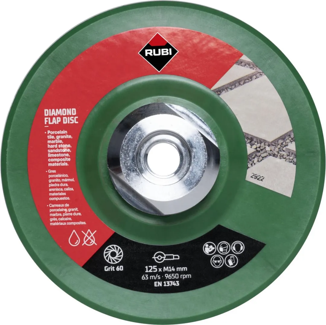Rubi Flap Disc Diamant Lamellenschijf 125mm Korrel 50/60