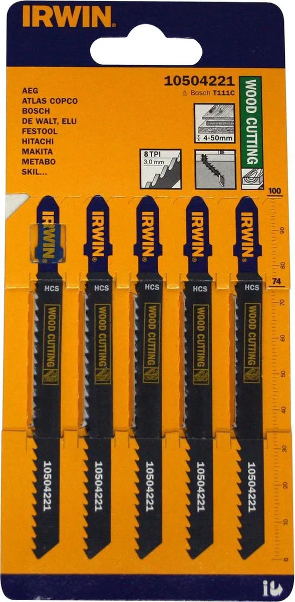 Irwin Decoupeerzaagblad HCS 100-8MI - 5 Stuks