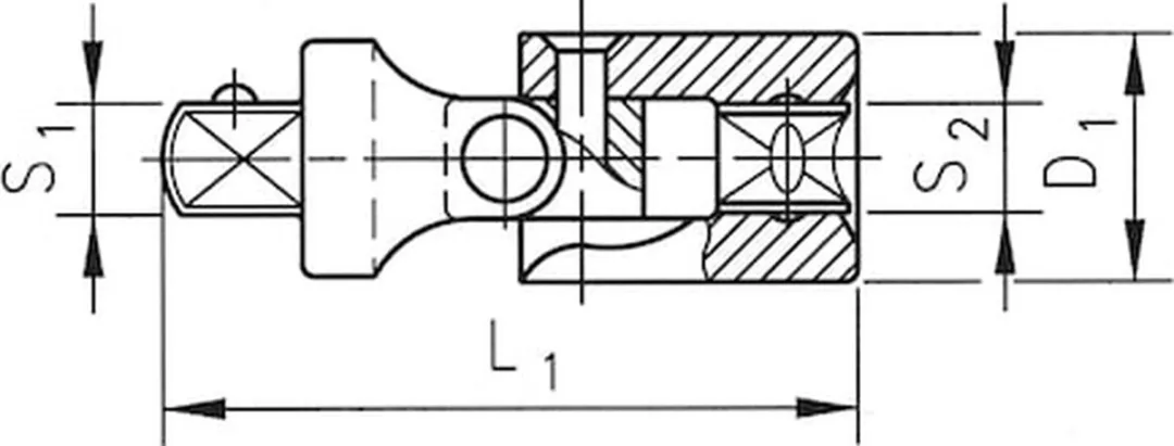 Würth 1/2 inch Cardangewricht - 3mm Dopsleutelmaat