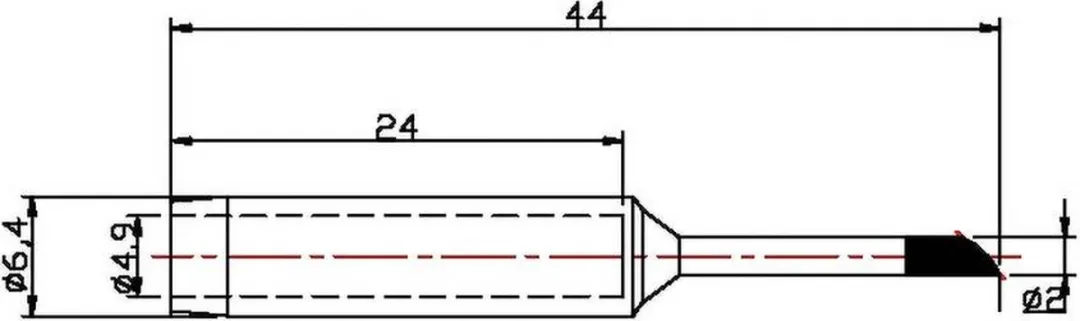 TOOLCRAFT TO-6302076 Soldeerpunt 2mm - 45° - 44mm