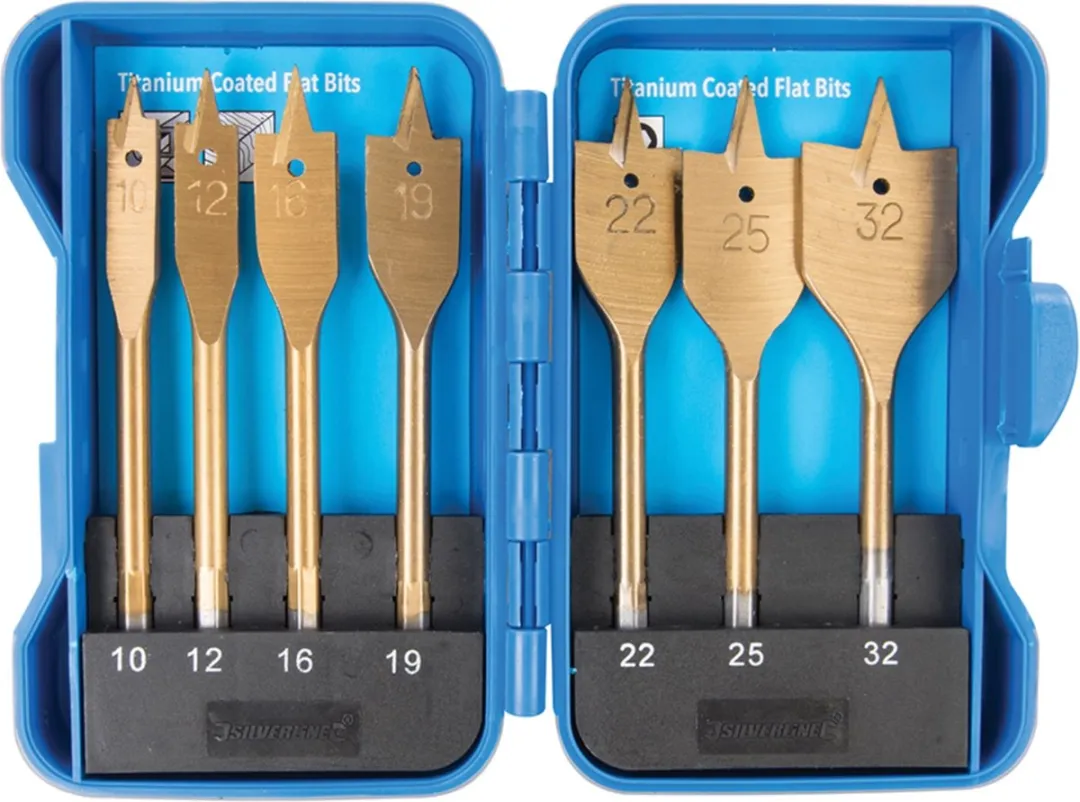Silverline Speedboren Titanium 7-delig Ø10-32mm - Hout