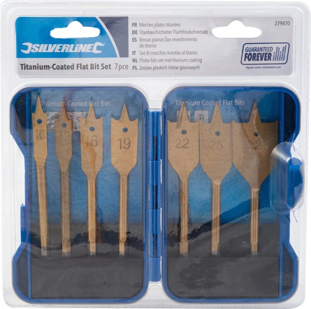 Silverline Speedboren Titanium 7-delig Ø10-32mm - Hout
