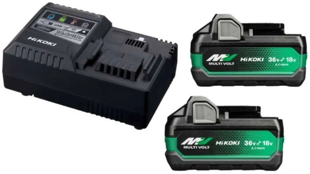 Hikoki UC18YSL3WHZ MultiVolt Booster Pack - 2x 2.5/5.0 Ah Accu's - Snellader