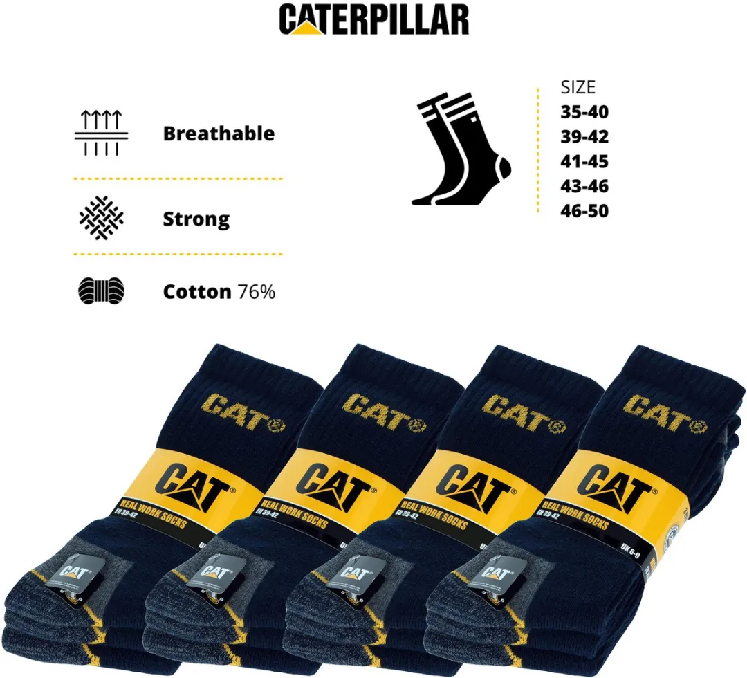 Caterpillar Heren Werksokken 12 Paar - Katoen - Blauw - 39-42