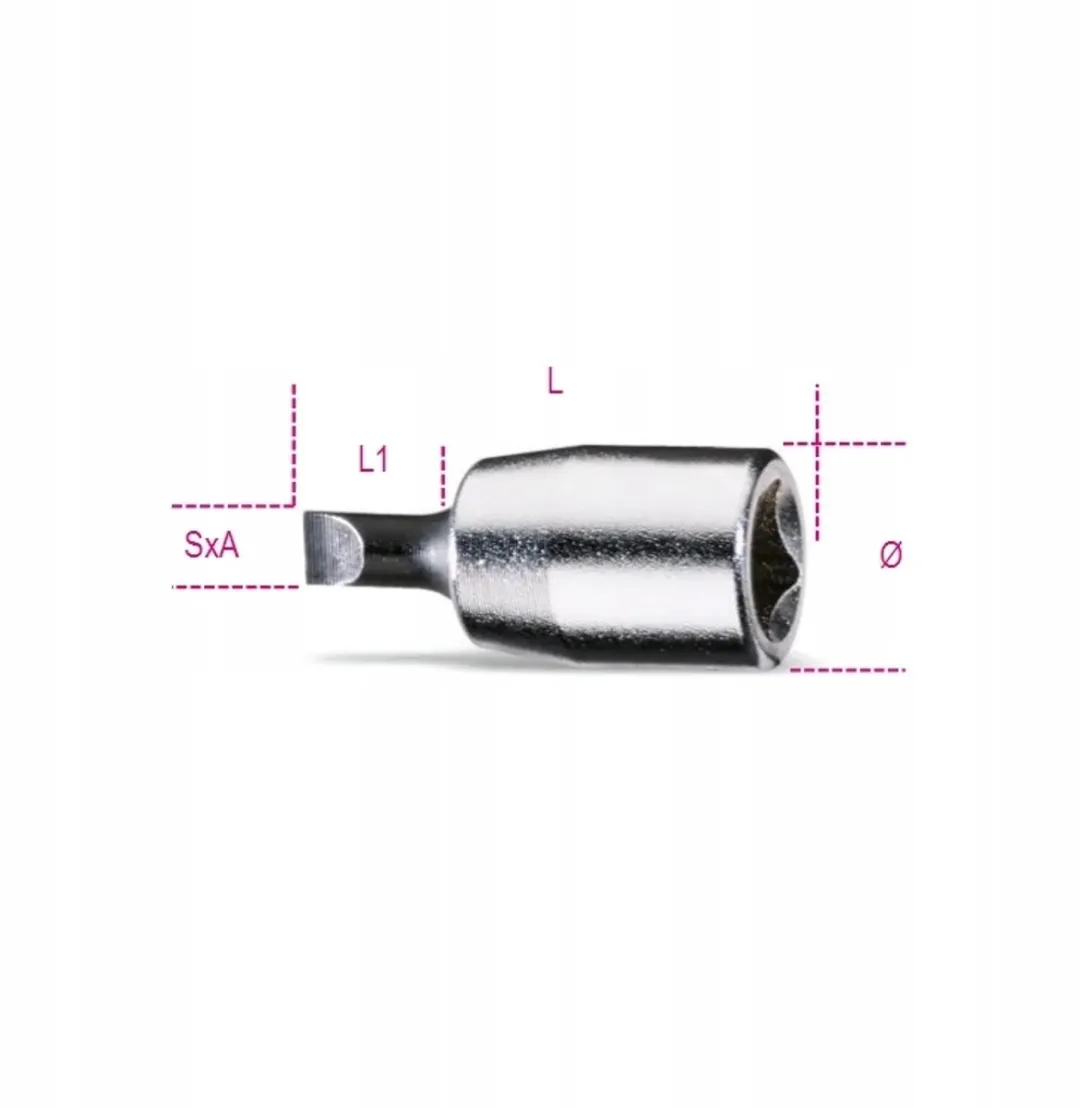 Beta 1/4" Dsleutelopslag met platte schroefbit 1,2x6,5mm