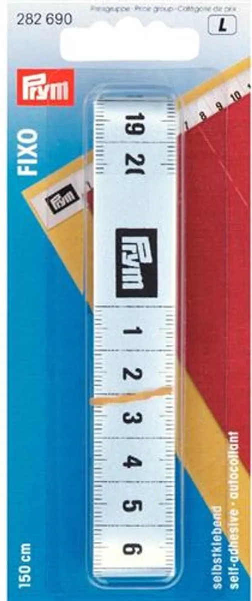 Prym Centimeter Fixo 150cm Zelfklevend Meetlint - Grijs