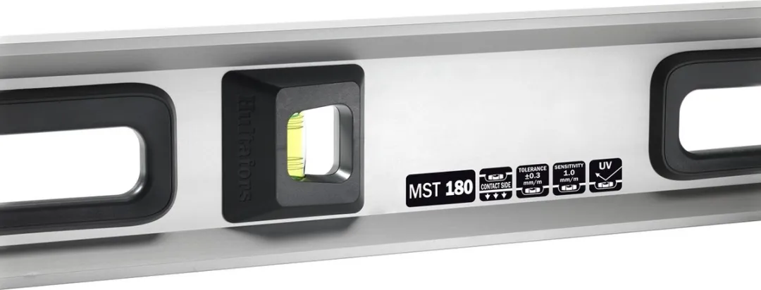 Hultafors MST 180 Precisiestelwaterpas 1800mm - 3 Libellen - Zilver - afbeelding 5 van 6