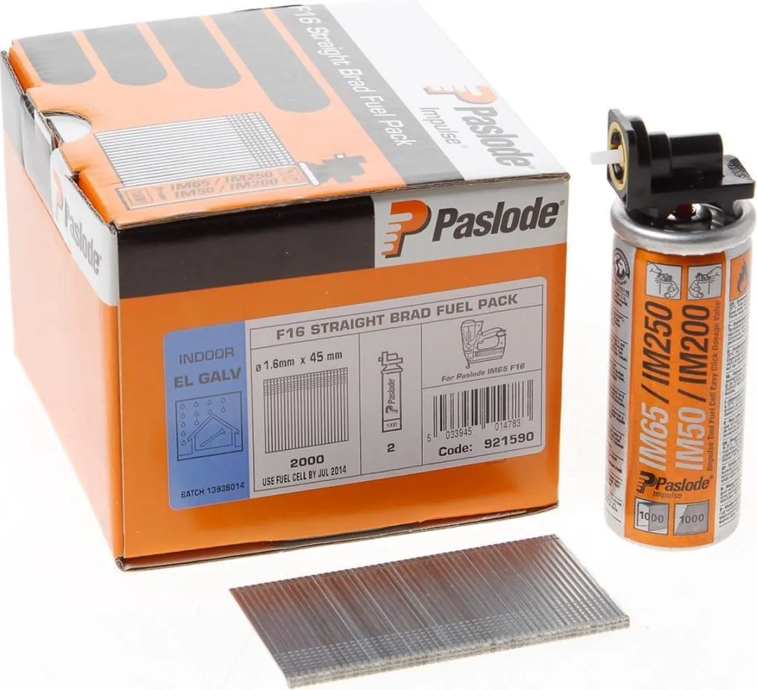 Paslode Afwerknagels F16 1,6x45mm - Verzinkt - 2000 Stuks