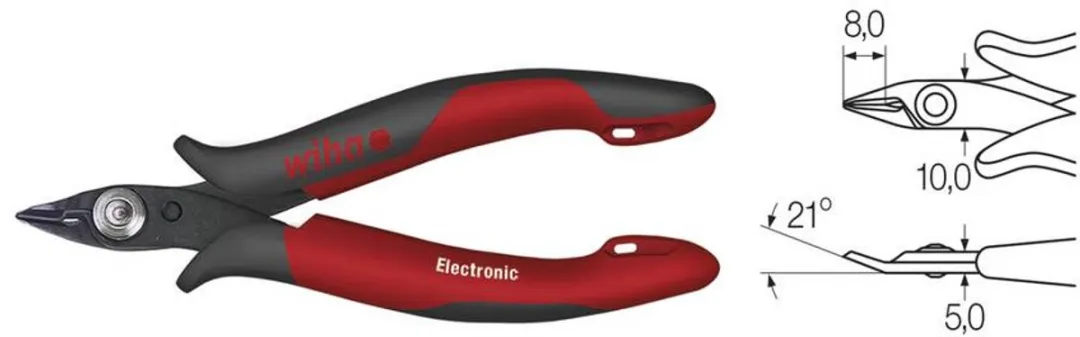 Wiha Zijkniptang 26813 Electronic - Draadklemveer - Kleurloos