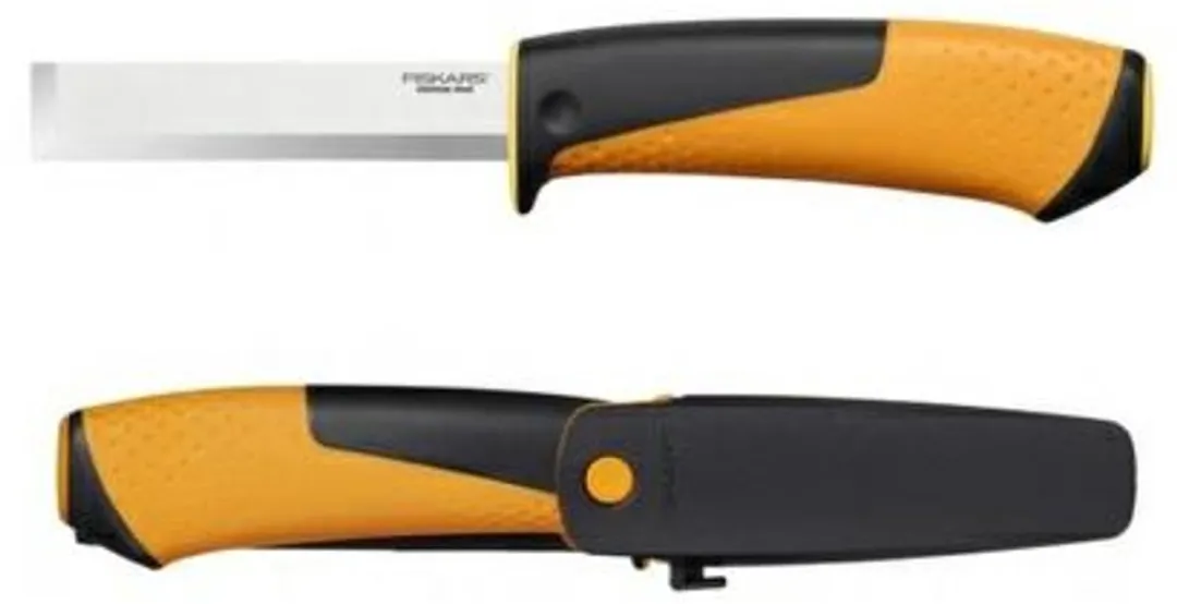 Fiskars 1023621 Timmermansmes met Slijper - Roestvrij Staal - Oranje
