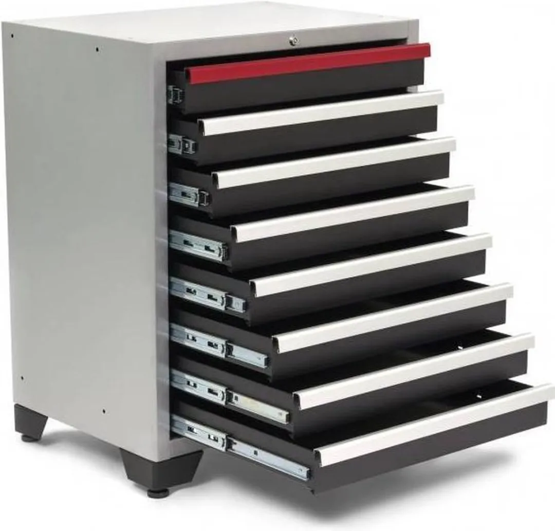HBM 8 Laden DeLUXE PROFI Gereedschapskast - 4 Lades Grijs