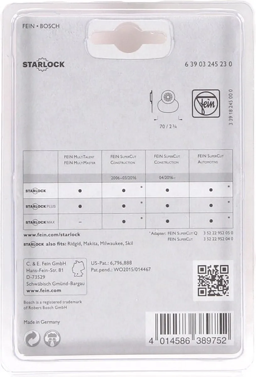 Fein Starlock Middenmes Paddenstoelvormig 63903245230