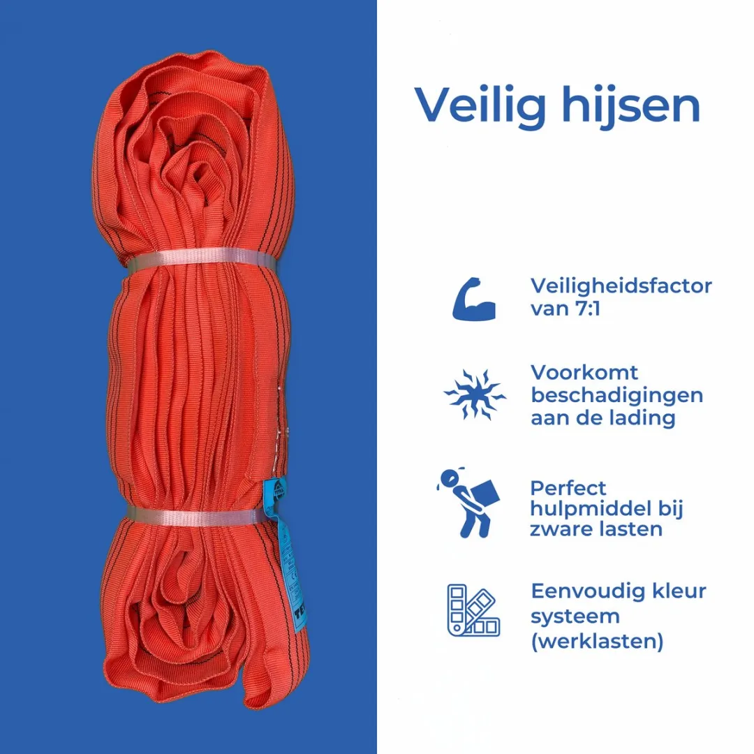 TETRA RS-5T3M Polyester Hijsband 5 Ton - 3m - Rood