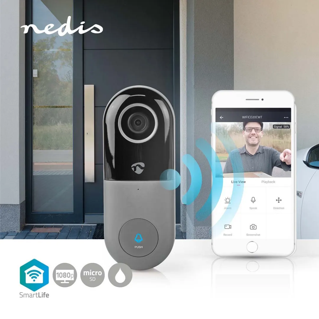Nedis SmartLife Video Deurbel Full HD 1080p - Zwart - afbeelding 6 van 6