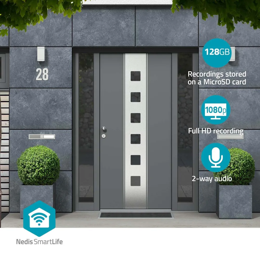 Nedis SmartLife Video Deurbel Full HD 1080p - Zwart