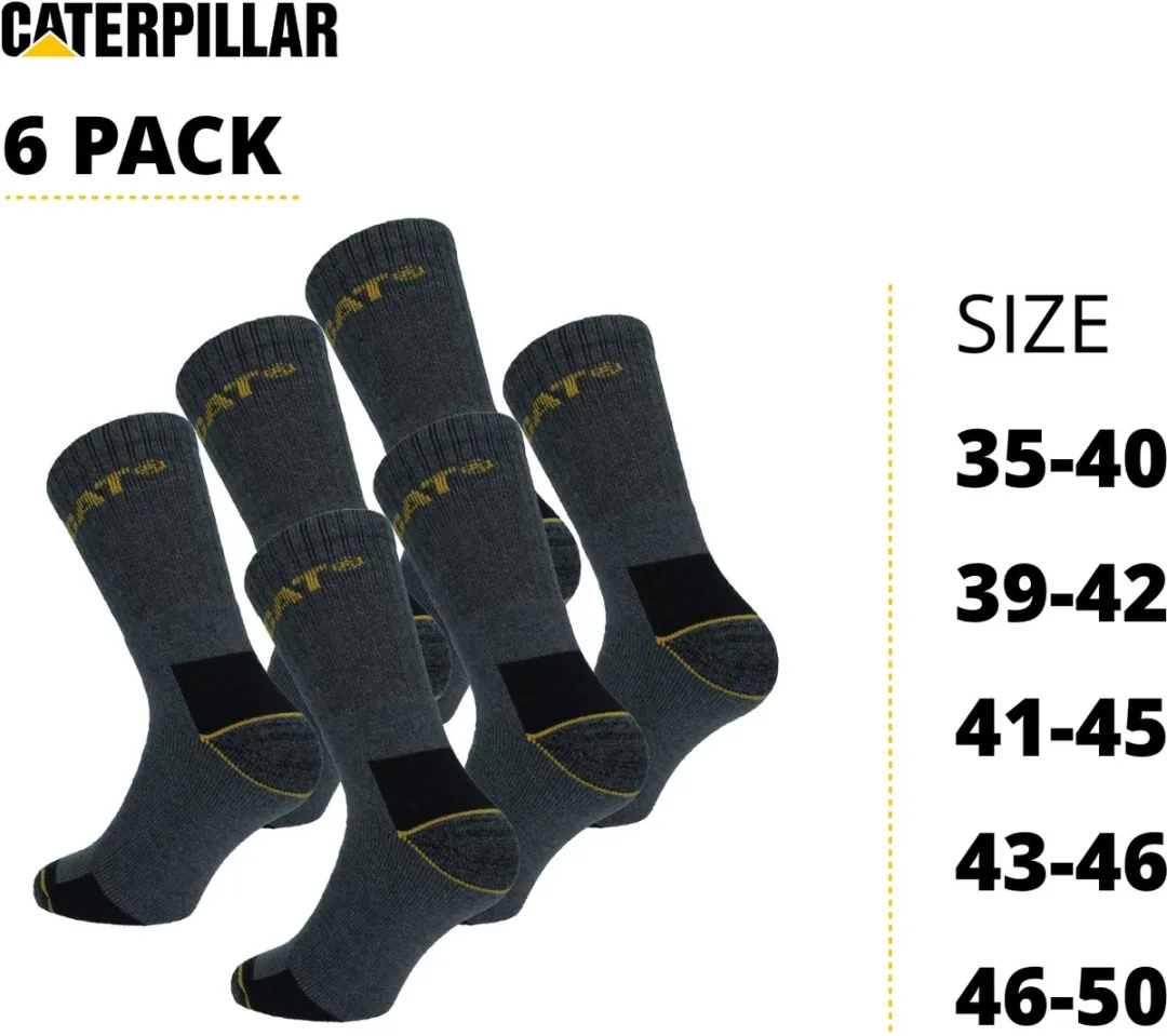 Caterpillar Heren Werksokken 6 Paar - Grijs - 43-46