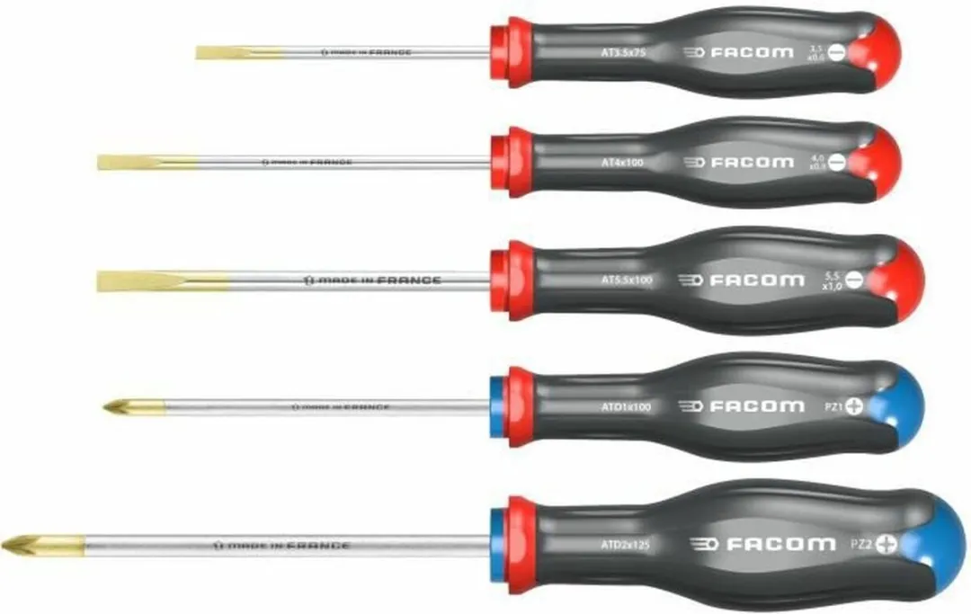 FACOM Protwist Schroevendraaierset 5-delig - PZ1/SL3.5/SL5.5/SL6.5/PZ2 - Multicolor