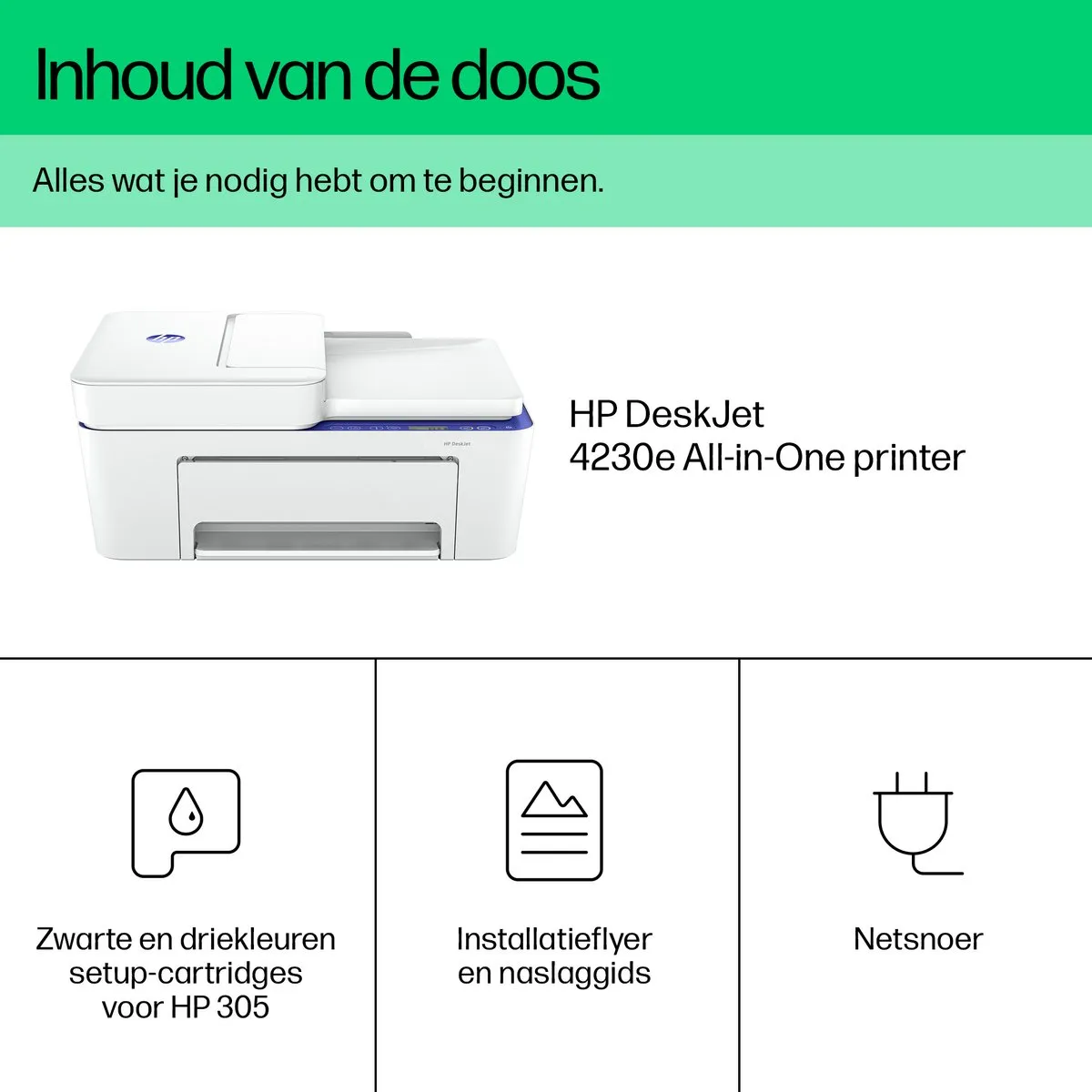 HP DeskJet 4230e All-in-One Printer 60K30B - Wit - afbeelding 6 van 6