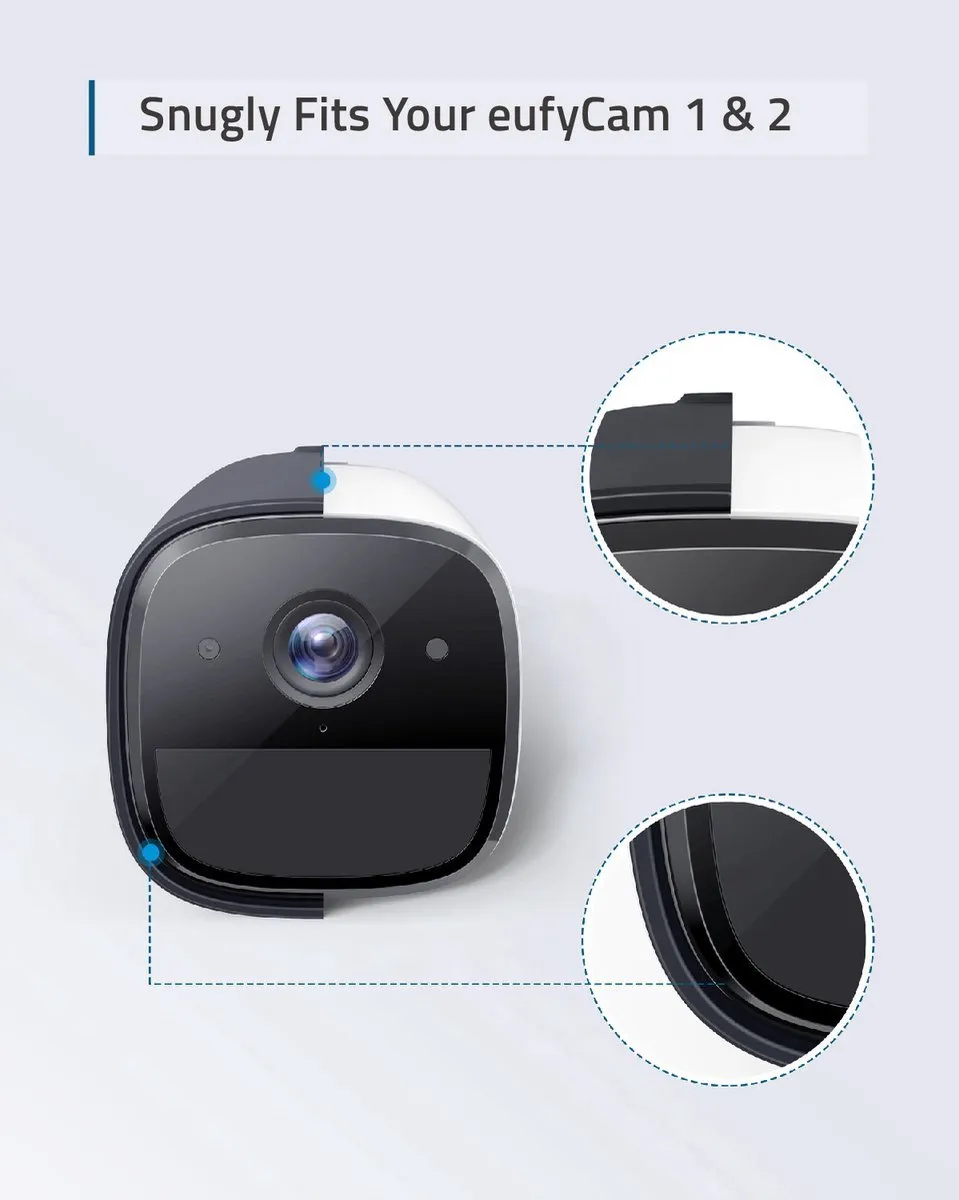 Eufy Cam 1 & 2 (pro) Siliconencase Skin (4-Pack) - Zwart